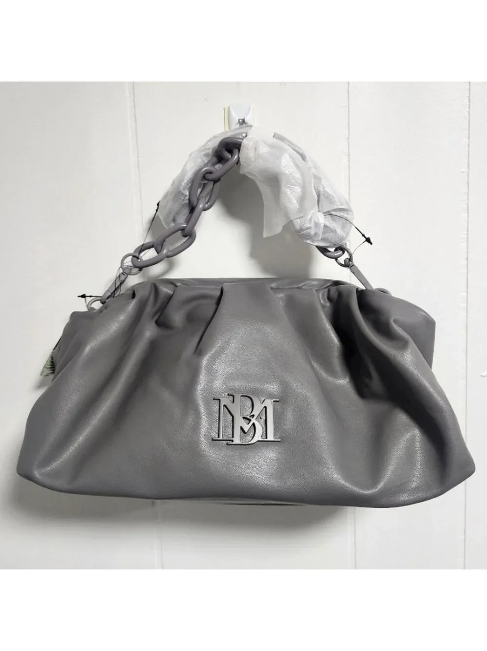 Badgley Mischka Gray Wrapped Frame Clutch - New With Tags